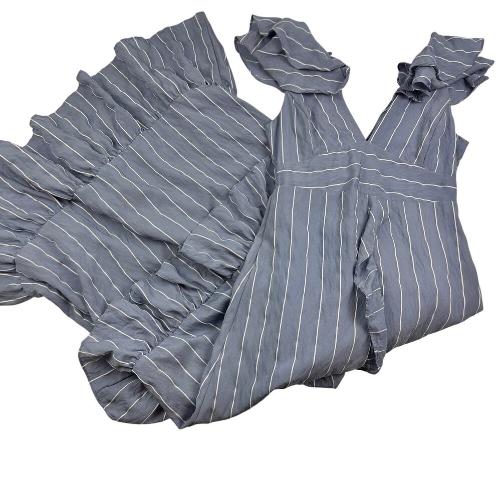 English Factory Striped Tiered Ruffled Maxi Dress Women's Size Small